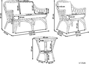 Shumee Zestaw ogrodowy rattanowy 4-osobowy beżowy SIBARI 9