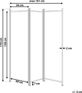 Shumee 3-panelowy parawan pokojowy 160 x 170 cm szary NARNI 7