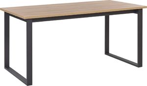 Shumee Stół do jadalni 160 x 80 cm ciemne drewno z czarnym BERLIN 1