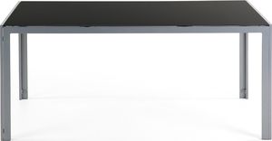 Shumee Stół ogrodowy szklany 160 x 90 cm czarny CATANIA 2