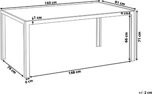 Shumee Stół ogrodowy szklany 160 x 90 cm czarny CATANIA 5