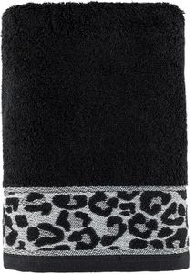Miss Lucy Ręcznik bambusowy w cętki leoparda Miss Lucy Leopard 70x140 cm czarny 1