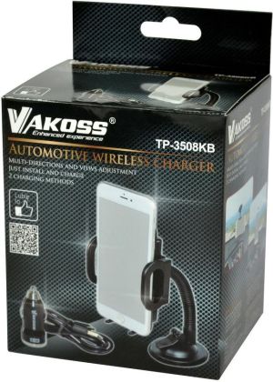 Ładowarka Vakoss Indukcyjna QI 2.1A 4.5-5.2V czarna (TP-3508KB) 4