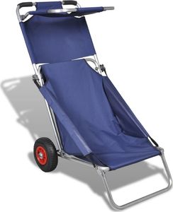 vidaXL Przenośny wózek i krzesło w jednym, składany, niebieski 1