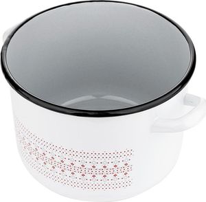 Emalia Pleszew Garnek emaliowany Emalia Polska Pleszew Merry biały 22 cm 5,5 l 1