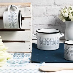 Emalia Pleszew Garnek emaliowany Emalia Polska Pleszew Majolica 16cm 2,2 l 2