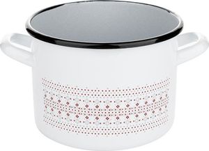 Emalia Pleszew Garnek emaliowany Emalia Polska Pleszew Merry biały 18 cm 3,2 l 2