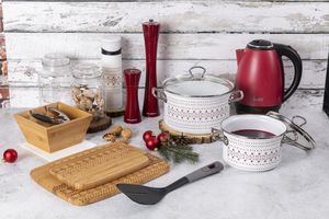 Emalia Pleszew Garnek emaliowany Emalia Polska Pleszew Merry biały 18 cm 3,2 l 3