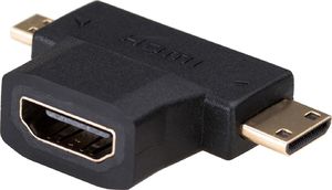 Adapter AV Akyga HDMI Micro - HDMI Mini - HDMI czarny (AK-AD-23) 1