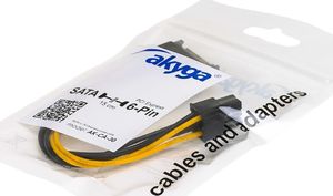 Akyga SATA 15-pin - PCIe 6-pin, 0.15m, Żółty (AK-CA-30) 2