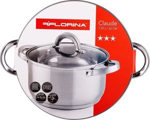 Florina Garnek ze stali nierdzewnej z pokrywką Florina Claude 26 cm 7,25 l 5