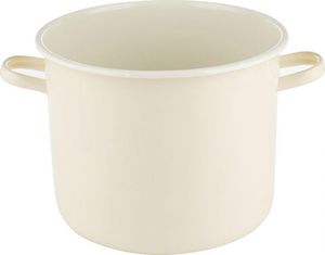 Emalia Pleszew GARNEK EMALIOWANY PROSTY GŁADKI FORTE B/P KREMOWY 25CM 10L kod: 000-GAR-1501/25K 1
