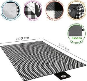 Nils Extreme NC2310 KOC PIKNIKOWY BIAŁO-CZARNY 300x200 CM PE + ALU NILS CAMP 10