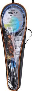 Nils Extreme NRZ012 STEEL / ZESTAW DO BADMINTONA 2 RAKIETY + 3 LOTKI + SIATKI 195x22cm + POKROWIEC NILS 6