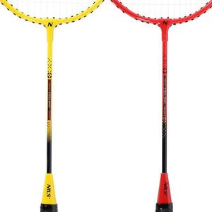 Nils Extreme NRZ264 ALUMINIUM / ZESTAW DO BADMINTONA 4 RAKIETY + 3 LOTKI Z PIÓR + SIATKA 600x60cm + POKROWIEC NILS 5