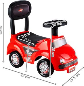 MalPlay Jeździk Chodzik Pchacz Auto Samochód Wyścigówka Sports Red 2