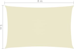 vidaXL Prostokątny żagiel ogrodowy, tkanina Oxford, 5x8 m, kremowy 6