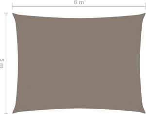 vidaXL Prostokątny żagiel ogrodowy, tkanina Oxford, 5x6 m, taupe 6