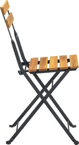 vidaXL Składane krzesła ogrodowe, 2 szt., stal i lite drewno akacjowe 5