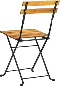 vidaXL Składane krzesła ogrodowe, 2 szt., stal i lite drewno akacjowe 6