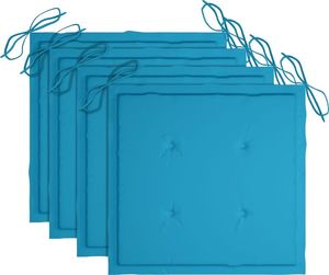 vidaXL Sztaplowane krzesła ogrodowe z poduszkami, 4 szt., tekowe 7