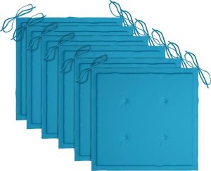 vidaXL Sztaplowane krzesła ogrodowe z poduszkami, 6 szt., tekowe 7