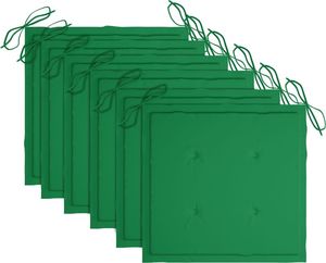 vidaXL Sztaplowane krzesła ogrodowe z poduszkami, 6 szt., tekowe 7