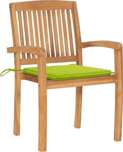 vidaXL Sztaplowane krzesła ogrodowe z poduszkami, 8 szt., tekowe 3