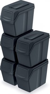 Kosz na śmieci Prosperplast Sortibox do segregacji 5 x 20L antracyt (CEN-73061) 1