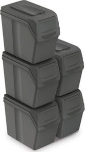 Kosz na śmieci Prosperplast Sortibox do segregacji 5 x 20L szary (ISWB20S5-405U) 1