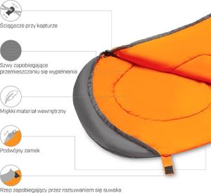 Nils Extreme Nc2008 Śpiwór Rozm. L Pomarańczowo-czarny 220 Cm 8
