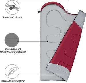 Nils Extreme Śpiwór L NC2008 Bordowo-szary 2