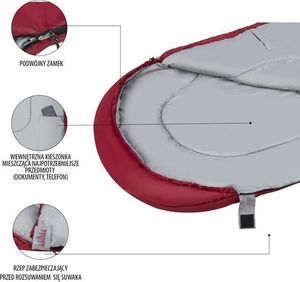 Nils Extreme Śpiwór L NC2008 Bordowo-szary 3