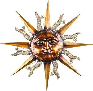 Art-Pol Dekoracja Ścienna Duże Złote Słońce Metalowe 90x90 1