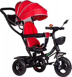 Ecotoys Rowerek trójkołowy z obracanym siedzeniem Czerwony 2