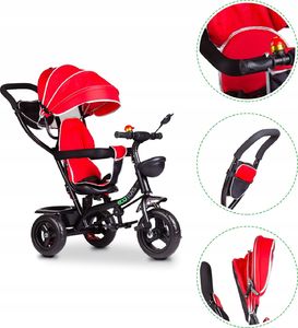 Ecotoys Rowerek trójkołowy z obracanym siedzeniem Czerwony 9