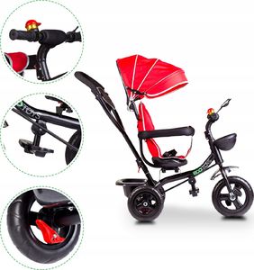 Ecotoys Rowerek trójkołowy z obracanym siedzeniem Czerwony 10