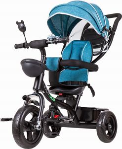 Ecotoys Rowerek trójkołowy, obracane siedzisko, niebieski 6