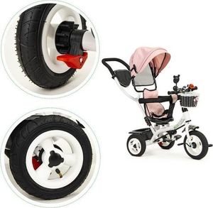 Ecotoys Rower trójkołowy obracany daszek pompowane koła 5
