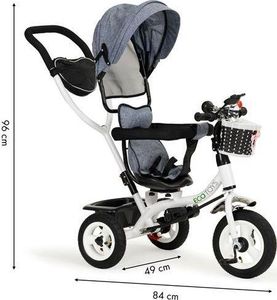Ecotoys Rowerek Trójkołowy Obracany Szary 6
