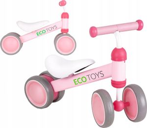 Ecotoys Rowerek biegowy jeździk chodzik mini różowy 1