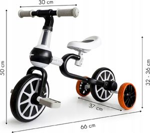 Ecotoys Rower rowerek biegowy 4w1 Pedały Kółka boczne 9