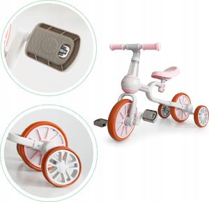 Ecotoys Rower rowerek biegowy 4w1 Pedały Kółka boczne 6
