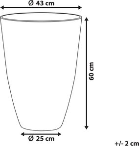 Shumee Doniczka okrągła 43 x 43 x 60 cm beżowa CAMIA 6