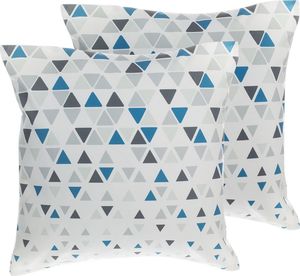 Shumee Zestaw 2 poduszek dekoracyjnych w trójkąty 45 x 45 cm niebiesko-szary CLEOME 1