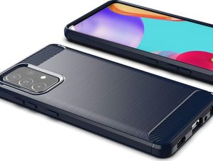 Hurtel Carbon Case elastyczne etui pokrowiec Samsung Galaxy A52 5G / A52 4G niebieski 3