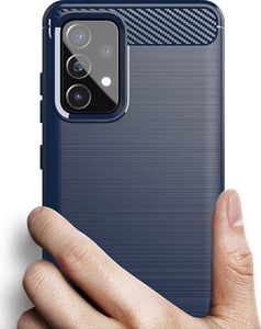 Hurtel Carbon Case elastyczne etui pokrowiec Samsung Galaxy A52 5G / A52 4G niebieski 4