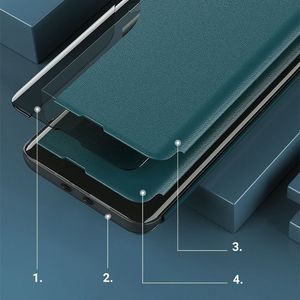 Hurtel Eco Leather View Case elegancki futerał etui z klapką i funkcją podstawki Xiaomi Redmi K40 Pro+ / K40 Pro / K40 / Poco F3 zielony 12