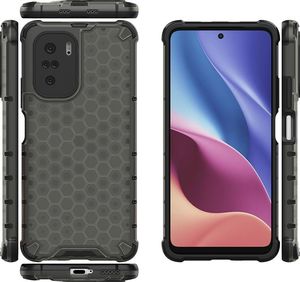 Hurtel Honeycomb etui pancerny pokrowiec z żelową ramką Xiaomi Redmi K40 Pro+ / K40 Pro / K40 / Poco F3 czarny 2