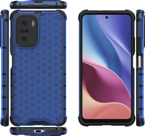 Hurtel Honeycomb etui pancerny pokrowiec z żelową ramką Xiaomi Redmi K40 Pro+ / K40 Pro / K40 / Poco F3 niebieski 2